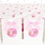 Tavşan Konseptli İsimli Karton Çanta - Baby Shower - Doğum - Mevlüt ve Doğum Günü Hediyesi